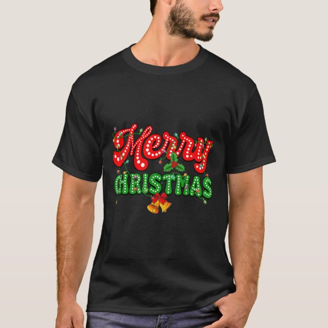 Merry Christmas Pyjamas Family Matching Xmas Tree  T-Shirt (Front)