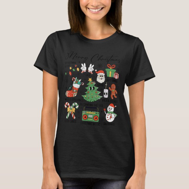 Merry Christmas Pyjamas Family Matching Xmas Tree  T-Shirt (Front)