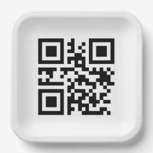 Merry Christmas QR Code Paper Plate