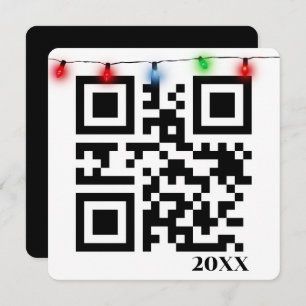 Merry Christmas QR Code With String Lights