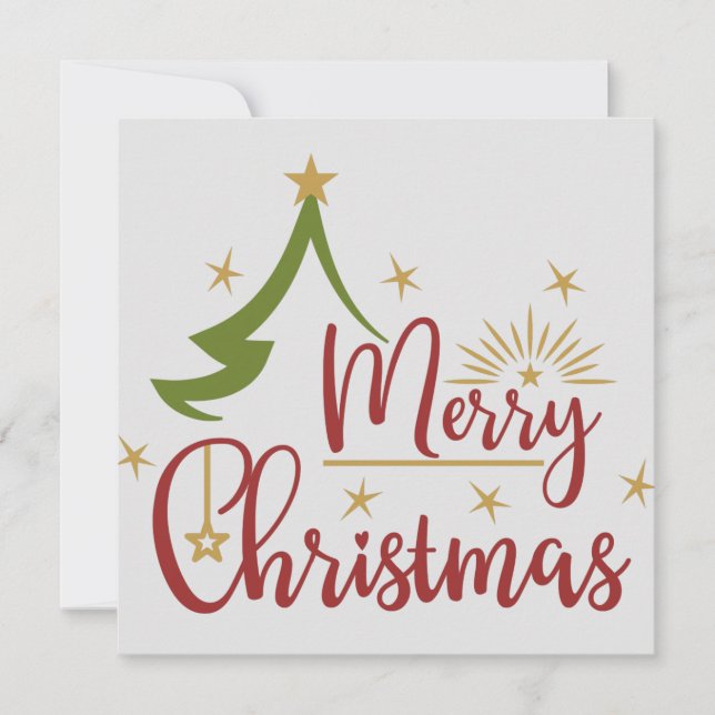 Merry Christmas Quote With Red Text Flat Card (Front)