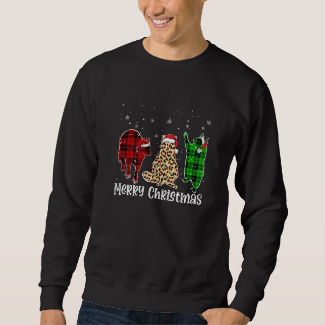 Merry Christmas Raccoon Animals Leopard Buffalo Pl Sweatshirt (Front)