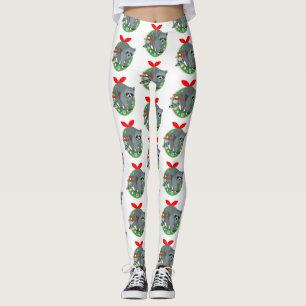 merry christmas racoon leggings