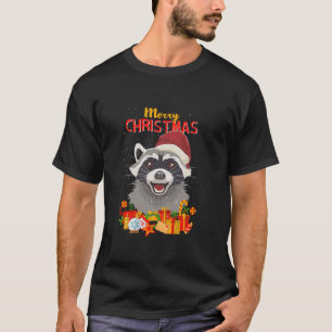 Merry Christmas Racoon Santa Claus Ugly X Mas Swe T-Shirt