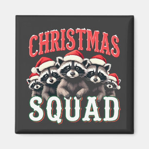 Merry Christmas Racoon Santa Hat Lovers  Magnet