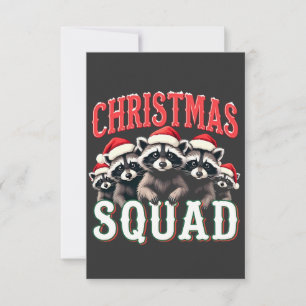 Merry Christmas Racoon Santa Hat Lovers Thank You Card