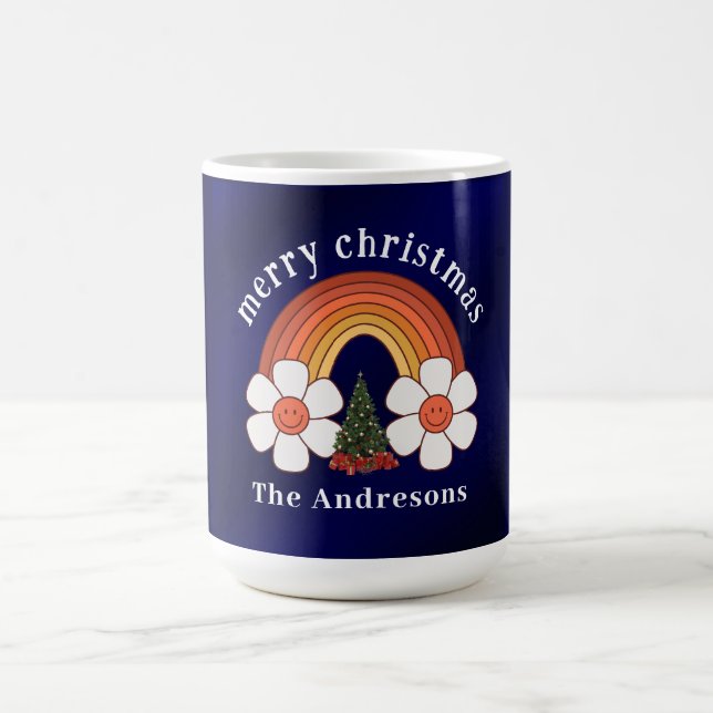 Merry Christmas Rainbow Personalised  Coffee Mug (Center)