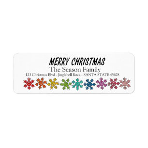 Merry Christmas Rainbow snowflakes