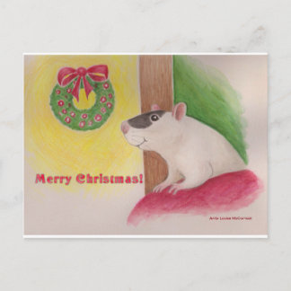 Merry Christmas Rat Post Card