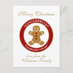 Merry Christmas Recipe Holiday Postcard