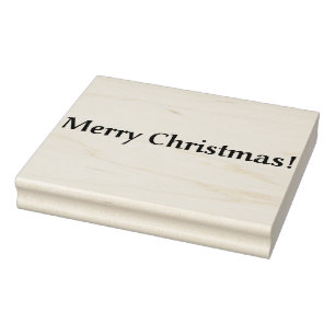 Merry Christmas rectangle large rubber stamp