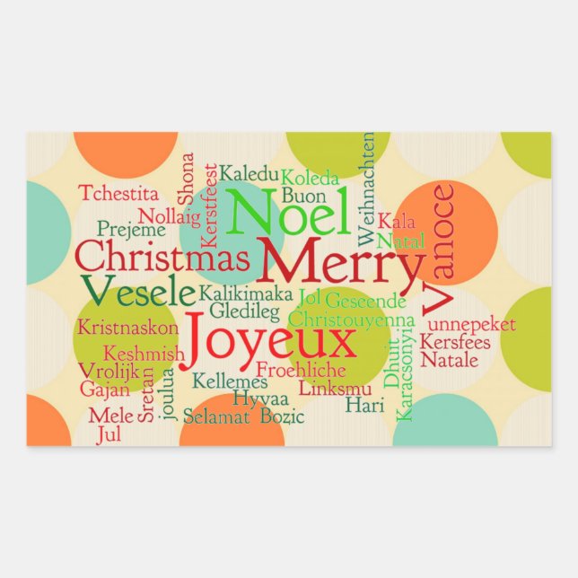 Merry Christmas Rectangular Sticker (Front)