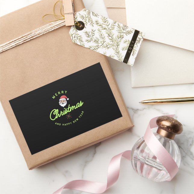 Merry Christmas Rectangular Sticker (Gifting)