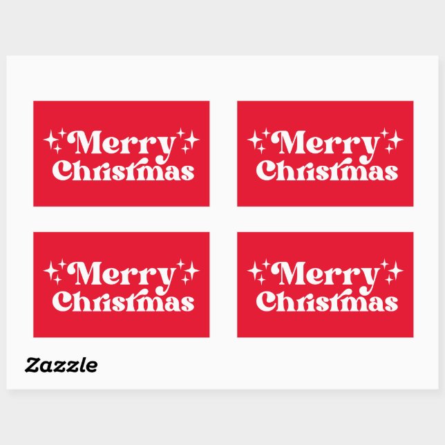 Merry Christmas Rectangular Sticker (Sheet)