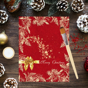 Merry Christmas Red and Gold Scrapbook Paper