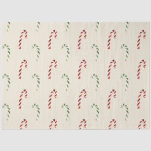 Merry Christmas Red and Green Candy Canes Tissue Paper