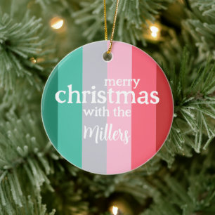 Merry Christmas red and green Ceramic Tree Decoration