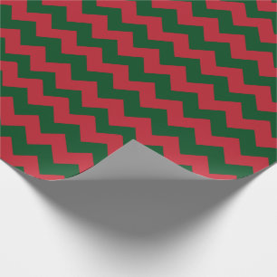 Merry Christmas Red and Green Chevron Wrapping Paper