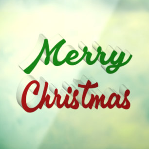 Merry Christmas red and green script