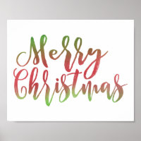 Merry Christmas Red and Green Script Letters