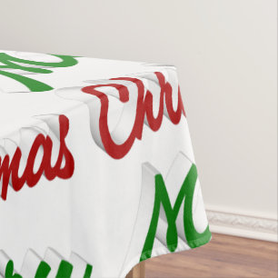 Merry Christmas red and green script Tablecloth