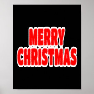 Merry Christmas Red And White Graphic Poster