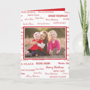 Merry Christmas Red and White Holiday Card