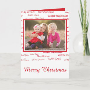 Merry Christmas Red and White Holiday Card
