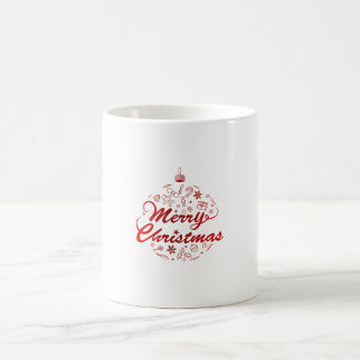 Merry Christmas Red Bauble Ornament Holiday Coffee Mug