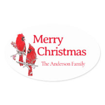 Merry Christmas Red Cardinal Bird Festive