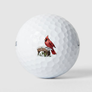 Merry Christmas Red Cardinal Golf Balls