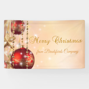Merry Christmas ,Red Christmas Balls Banner