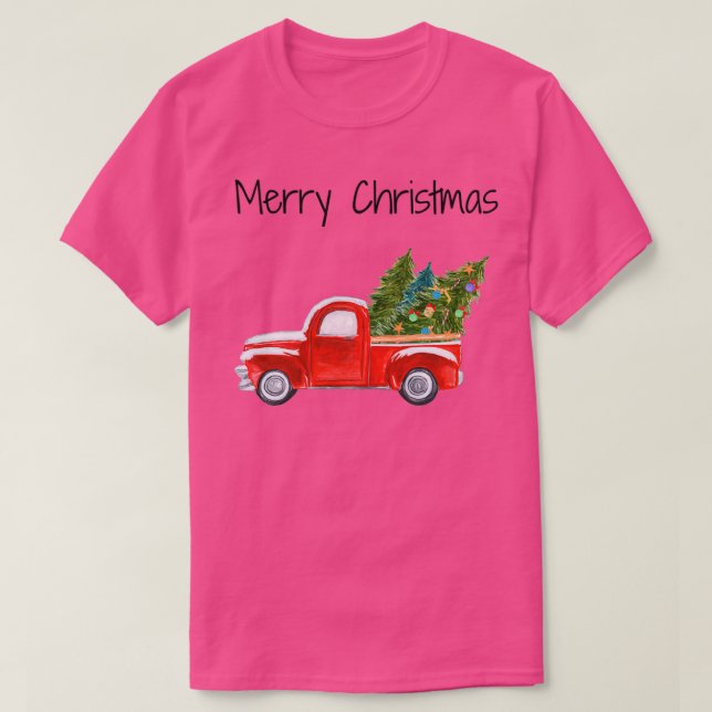 Merry Christmas Red Christmas Track with Christmas T-Shirt (Design Front)