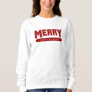 Merry Christmas - Red College Typography Sweatshirt