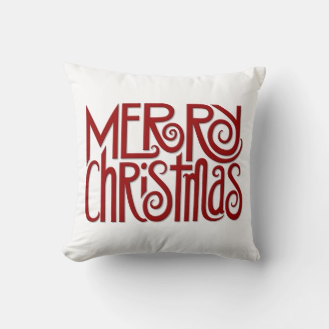 Merry Christmas red Cushion (Front)