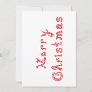 Merry Christmas Red Fabric Font Letters Line Art