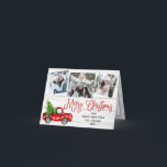 Merry Christmas Red Farm Truck 3 Photo Holiday Card<br><div class="desc">Merry Christmas Red Farm Truck Photo Holiday Card.</div>