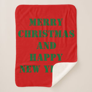 Merry Christmas Red Fleece Blanket