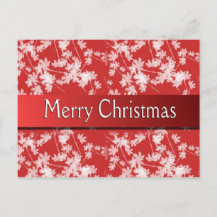 Merry Christmas Red Flower Postcard