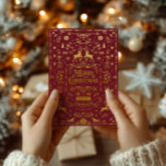 Merry Christmas Red & Gold Classic<br><div class="desc">Send a timeless Christmas greeting with this beautiful red and gold holiday card. Featuring elegant gold accents on a rich red background, this card adds a touch of luxury and sophistication to your holiday wishes. Perfect for family, friends, or business associates, it’s a festive way to spread joy and warmth...</div>