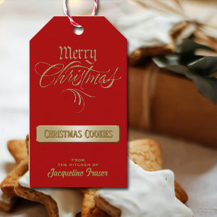 Merry Christmas Red Gold Gifts from the Kitchen Gift Tags