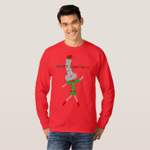 merry christmas red green elf character t-shirts