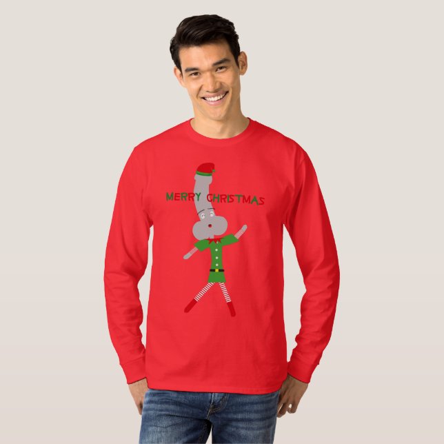 merry christmas red green elf character t-shirts (Front Full)