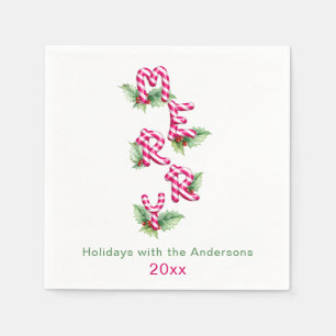 Merry Christmas Red Green Holiday Party Napkin