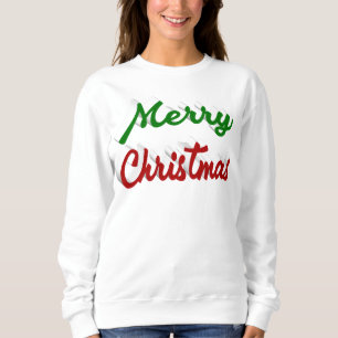 Merry Christmas red green script Sweatshirt