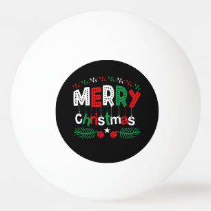 Merry Christmas Red Green White Ping Pong Ball