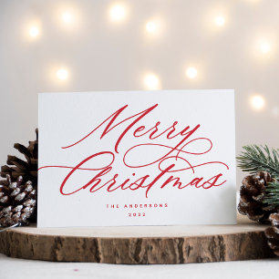 Merry Christmas Red Holiday Card