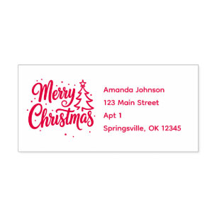 Merry Christmas Red Holiday Self-inking Stamp