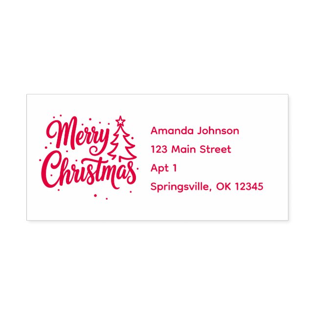 Merry Christmas Red Holiday Self-inking Stamp (Design)
