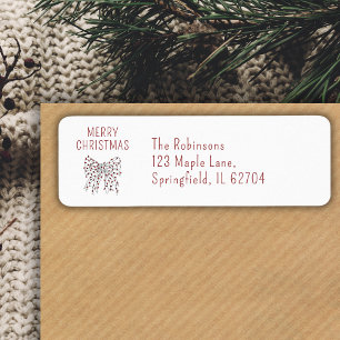 Merry Christmas Red Light String Bow Minimal